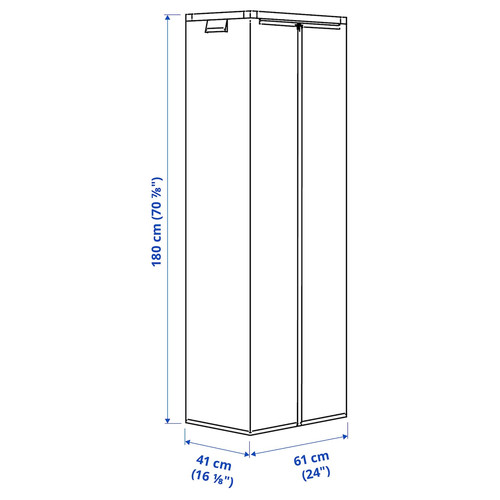 JOSTEIN Cover, transparent/in/outdoor, 61x41x180 cm