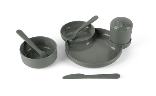 Dantoy TINY BIObased Dinnerware Set Dinnertime Gift Set, Olive