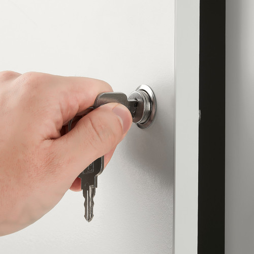 KALLAX Insert with a lock and door, white, 33x33 cm
