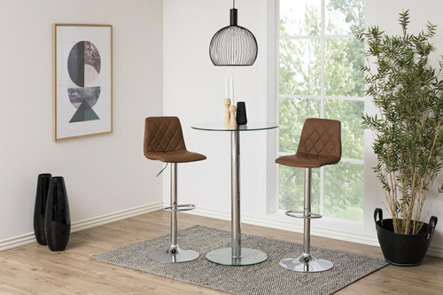 Bar Stool Emu, faux leather, brown