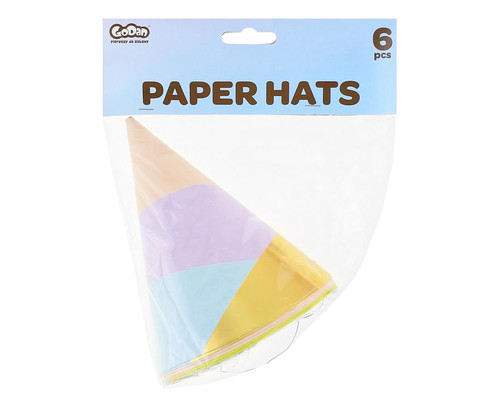 Party Paper Hats Pastel 6pcs