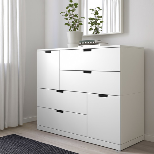 NORDLI Chest of 6 drawers, white, 120x99 cm