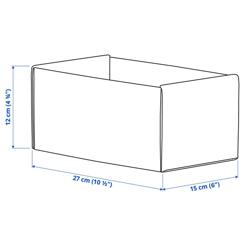 KOMPLEMENT Box, light gray, 15x27x12 cm, 2 pack