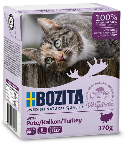 Bozita Cat Wet Food Turkey Chunks in Jelly 370g