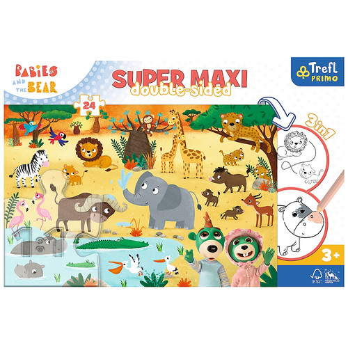 Trefl Primo Super Maxi Children's Puzzle 3in1 Babies and the Bear 24pcs 3+