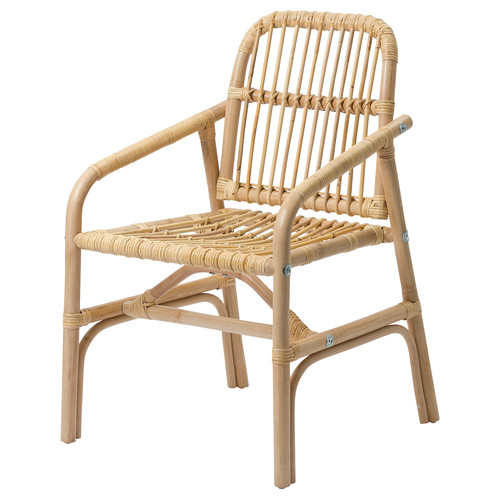 SALNÖ Chair with armrests, rattan