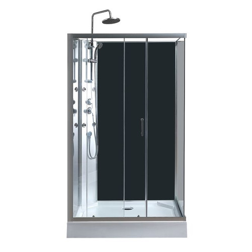 Hydromassage Shower Cabin Onega 80 x 120 cm, asymmetric, low shower tray