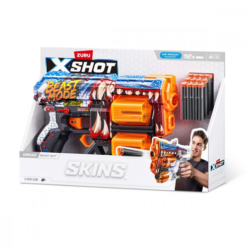 ZURU X-Shot Launcher SKINS DREAD 12 Darts Beast 8+