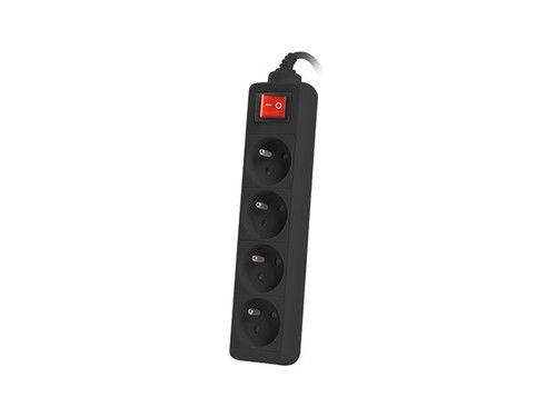 Lanberg Power Strip 4xFR, with circut breaker, full CU, 1.5m, black