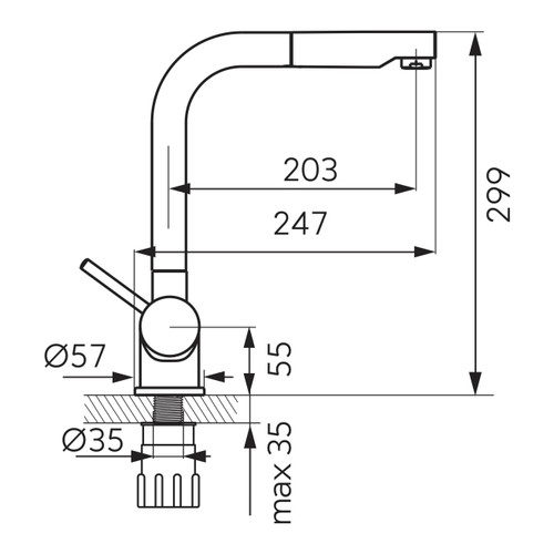 Ferro Kitchen Mixer Tap with pull-out spout Toledo, chrome