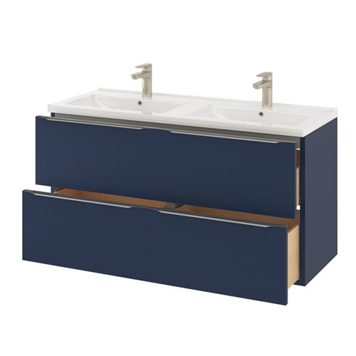 Goodhome Wall-mounted Basin Cabinet Imandra 120cm, matt dark blue