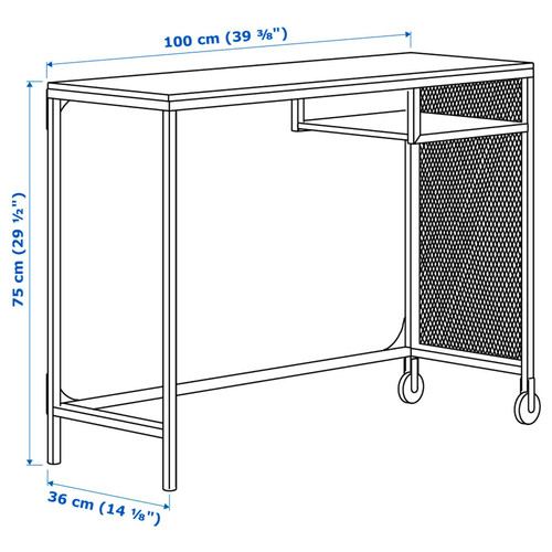 FJÄLLBO Laptop table, black, 100x36 cm