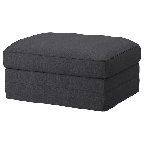 GRÖNLID Cover for footstool with storage, Sporda dark grey