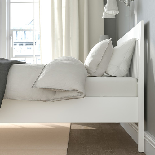 IDANÄS Bed frame, white/Lindbåden, 160x200 cm