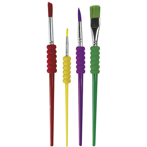 Flamingo Brush Set Grip Paintbrushes 4pcs