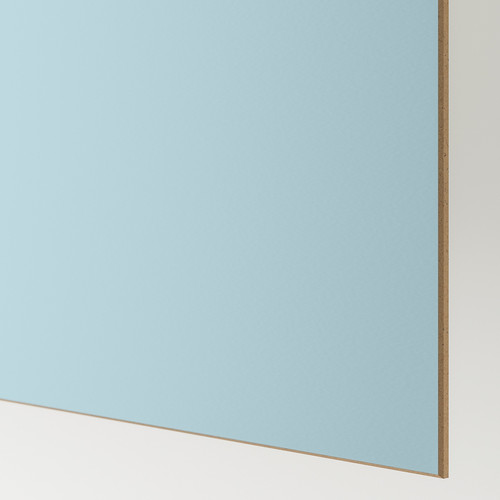 MEHAMN/AULI Pair of sliding doors, aluminium double sided/light blue mirror glass, 150x236 cm