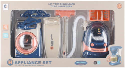 Appliance Set Washing Machine, Vacuum Cleaner, Laundry & Ironing Playset 3+