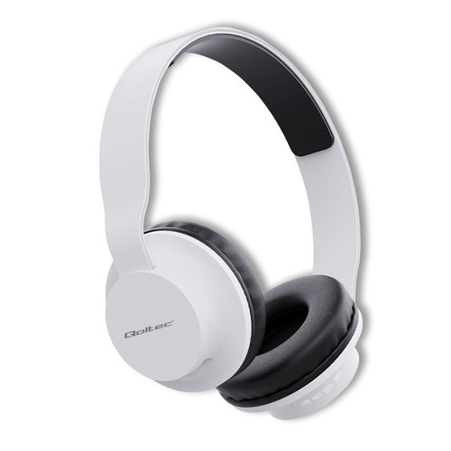 Qoltec Wireless Headset Headphones with Microphone BT 5.0 JL, white