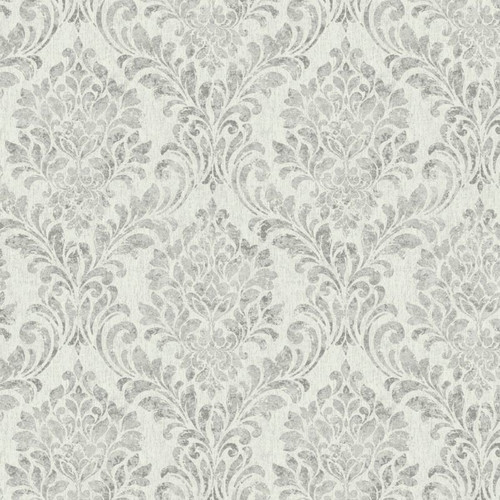 GoodHome Vinyl Wallpaper on Fleece Kamie, white/silver