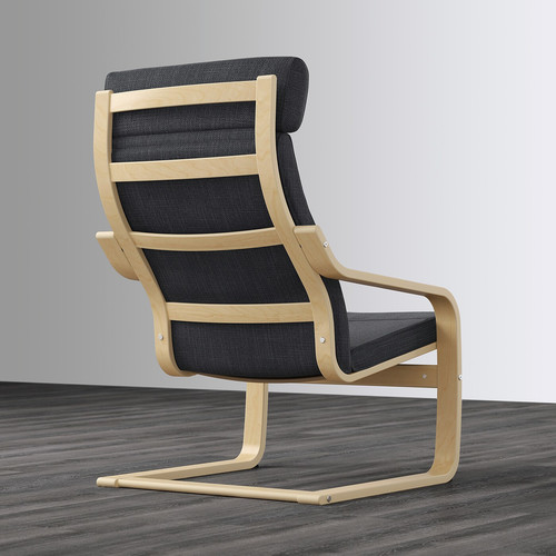 POÄNG Armchair, birch veneer, Hillared anthracite