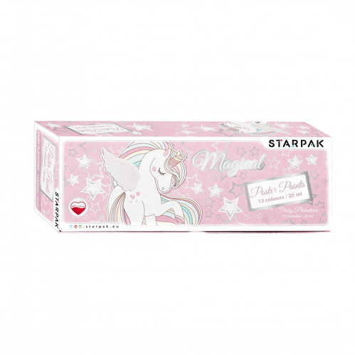 Starpak Poster Paints 12 Colours x 20ml Unicorn