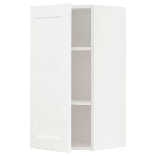 METOD Wall cabinet with shelves, white Enköping/white wood effect, 40x80 cm