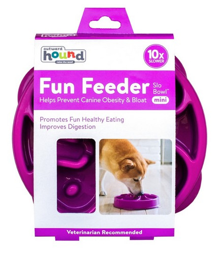 Outward Hound Fun Feeder Dog Slo Bowl Mini, purple