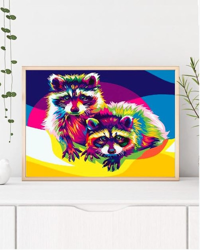 Symag Paint it! Paint By Numbers Rainbow Raccoons 14+