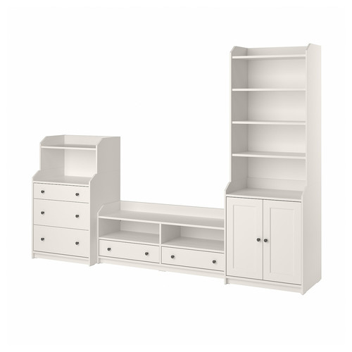 HAUGA TV/storage combination, white, 277x46x199 cm