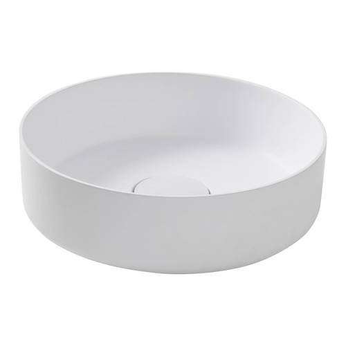 GoodHome Resin Round Counter-mounted Basin Apanas 40 x 40 cm, white