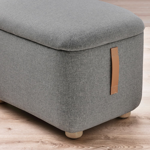 OSKARSHAMN Footstool with storage, Tibbleby beige/grey