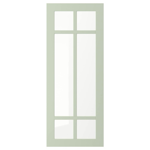 STENSUND Glass door, light green, 40x100 cm