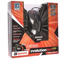 A4Tech Wired Gaming Mouse Evo XGame Opto X710 Extra Fire, black