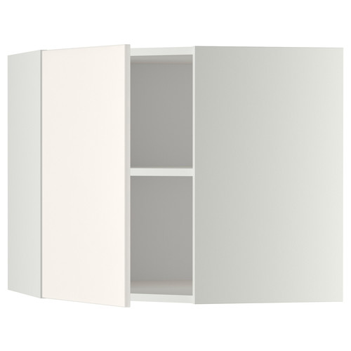 METOD Corner wall cabinet with shelves, white/Veddinge white, 68x60 cm
