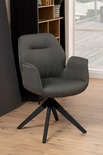 Swivel Chair Aura, auto return, dark grey/black