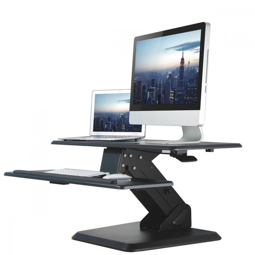MacLean Sit-stand Desktop Workstation MC-792, black
