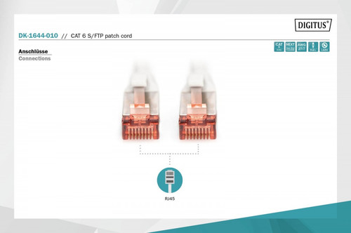 Digitus Patch Cord S/FTP Cat6 LS0H 1m, grey