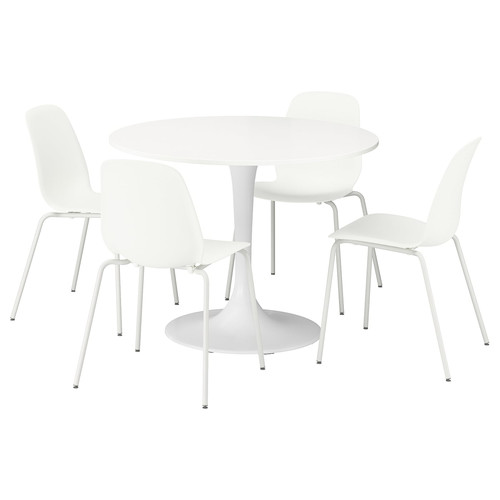 DOCKSTA / LIDÅS Table and 4 chairs, white white/white white, 103 cm