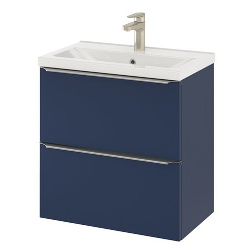 Goodhome Wall-mounted Basin Cabinet Imandra Slim 60cm, matt dark blue