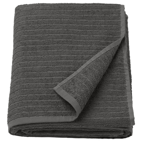 VÅGSJÖN  Bath towel, dark grey, 100x150 cm