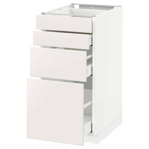 METOD / MAXIMERA Base cab 4 frnts/4 drawers, white/Veddinge white, 40x60 cm