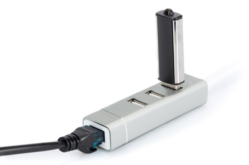 Digitus USB 2.0 Type-C 3-Port HUB & Fast Ethernet LAN 3x USB A/F, 1x RJ45 Lan, Chipset: FE1.1S/RTL8152B