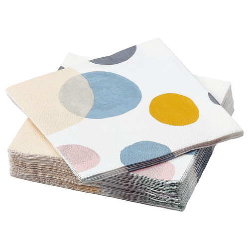 KRUSTISTEL Paper napkin, dot pattern multicolour, 24x24 cm, 30 pack