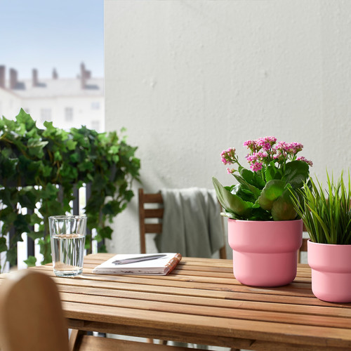 FÖRENLIG Plant pot, in/outdoor pink, 12 cm