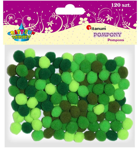 Pompoms 10mm 120pcs, green