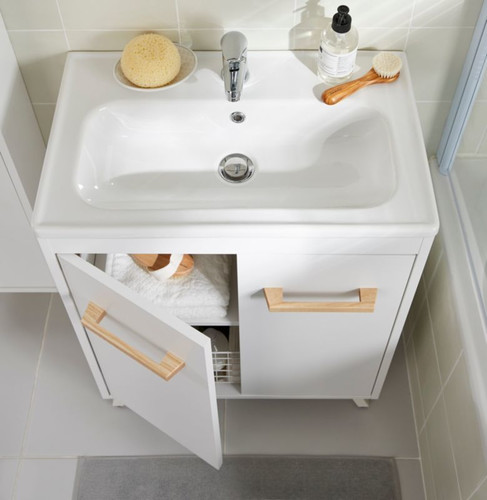 GoodHome Towan White Worktop Basin 60cm