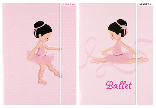 Folder with Elastic Band A4 Ballerina, 10pcs, random patterns