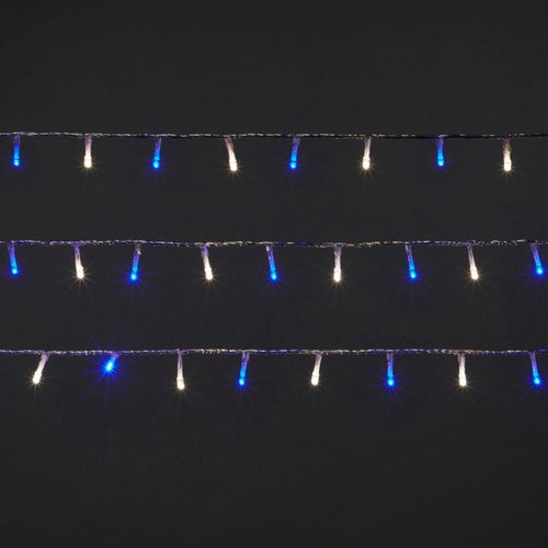 LED Lighting Chain 240 LED 14.3 m, outdoor, transparent, white/blue