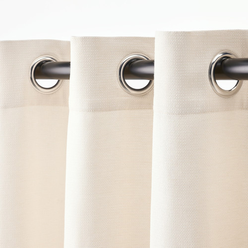 MOALINA Curtains, 1 pair, beige, 145x300 cm