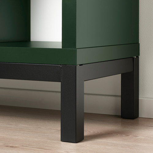 KALLAX Shelving unit with underframe, dark green/black, 77x39x164 cm